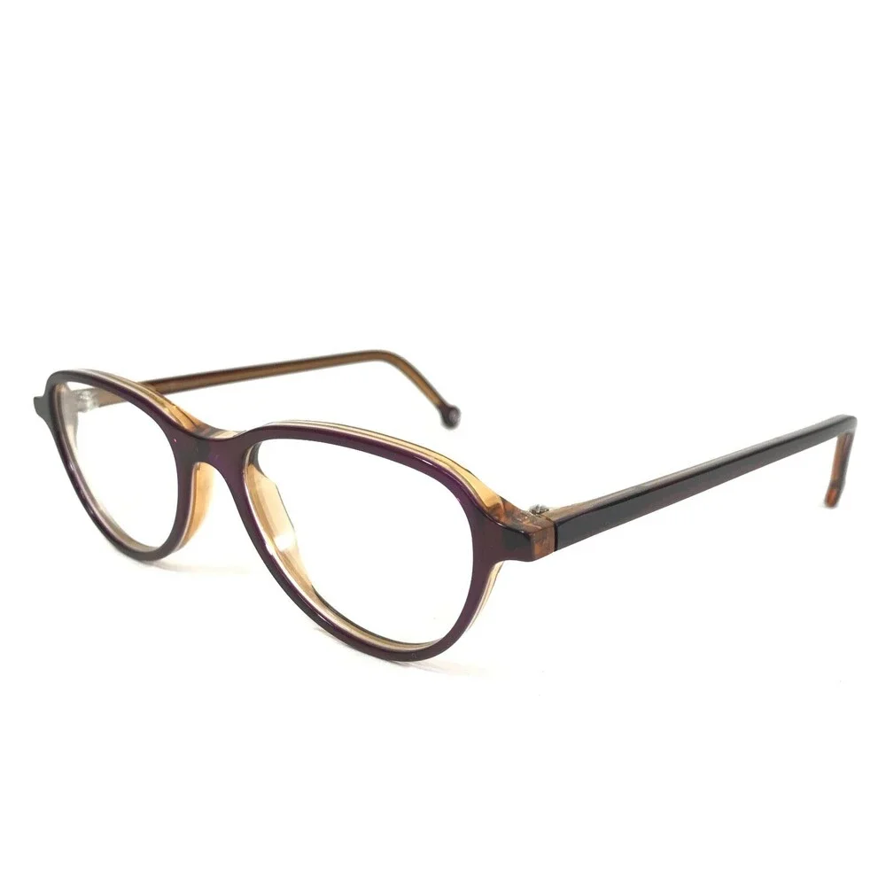 Vintage la Eyeworks Eyeglasses Frames BUBBLE 259 Transp Purple Brown 47-17-135